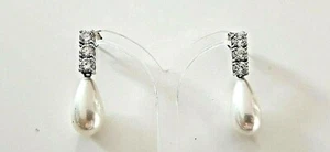 SILBER OHRRINGE ° 925 / 1000 ° PERLE / ZIRKONIA STEINE ° Silberschmuck ° - Picture 1 of 10