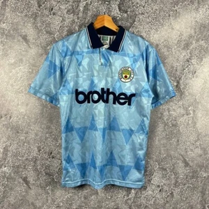 Camiseta deportiva de fútbol Score Draw Manchester City 1989/91 azul talla S - Imagen 1 de 6