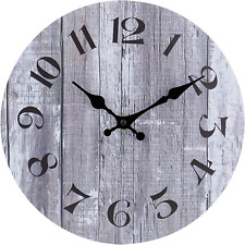 Silent Non-Ticking Wooden Decorative Wall Clock Quartz Battery Operated Wall