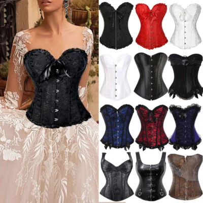 Sexy Bustier Prendas para el torso corsé floral sobre el busto con cordones lencería deshuesada para damas Foto 1 de 4