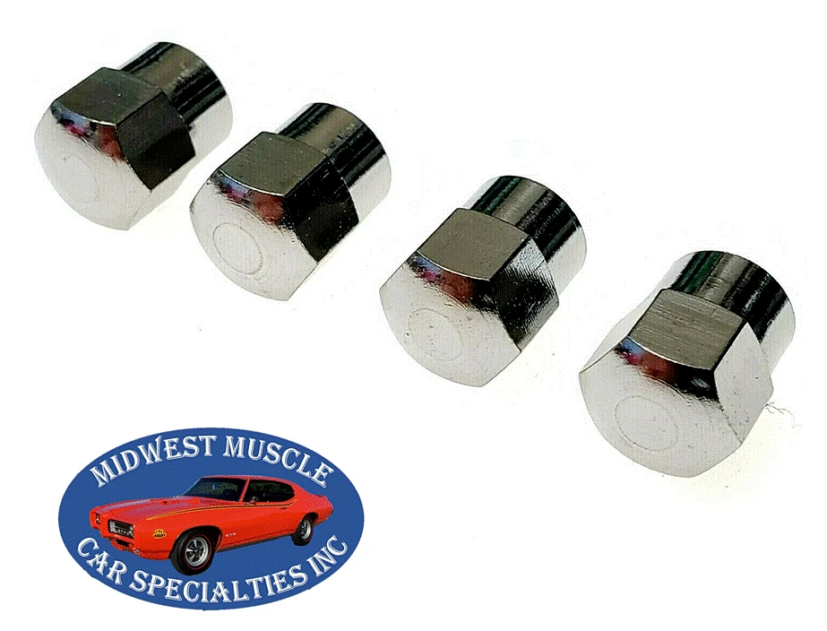 Chrome Metal Valve Stem Caps Covers Wheel Tire Rim GM GMC Cadillac Chevy 4pc A41 - Image 1 of 4