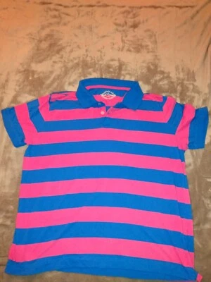 Polo Hombre Rojo Camel Rosa Azul Rayas XXL Manga Corta Foto 1 de 4