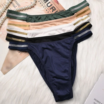 Lot 5 Pcs Sexy Womens Panties Briefs High Cut Bikinis Thongs Intimates Underwear - Image 1 of 4