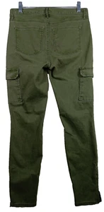 Loft Pants Women's Size 4 Green Ankle Skinny Cargo Zippers Street Wear Hip Hop - Picture 1 of 10