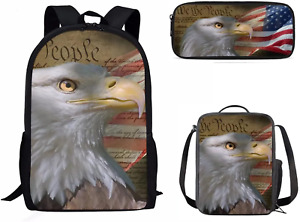 Mumeson Cool Eagle Backpack Bookbag Lightweight American Flag 
