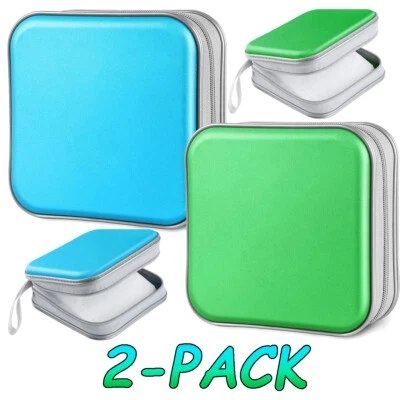 2 peças estojo DVD portátil com zíper CD estojo suporte carteira disco para carro escritório casa - Imagem 1 de 4