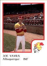 1986 Albuquerque Dukes ProCards #25 Joe Vavra Chippewa Falls Wisconsin WI Card