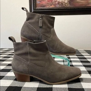 Vionic Vera Water-Resistant Suede Leather Ankle Boots Booties Women's Sz 11 Gray - Picture 1 of 15