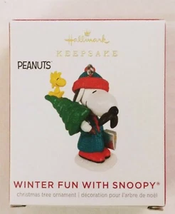 Hallmark 2021 WINTER FUN WITH SNOOPY Miniature Ornament Peanuts Mini New NIB - Picture 1 of 9