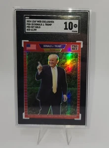 2024 Leaf Web Exclusives Donald Trump Pro Set Gold Red 61/89 SGC 10 Pop 2 - Picture 1 of 3