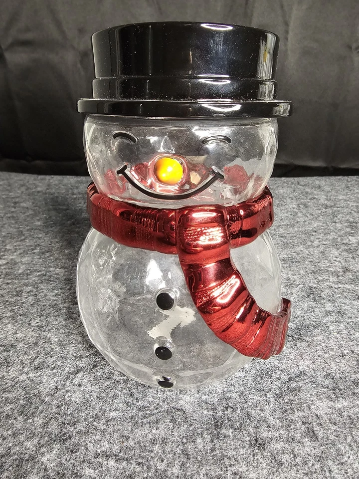 Bath And Body Works Faceted Snowman Single Wick Candle Holder Pedestal Xmas - Image 1 of 3