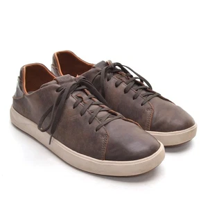 Men Olukai Lae'Ahi Li 'Ili Lace Up Trainers Sneakers 44 / 11 Brown Leather Shoes - Picture 1 of 7