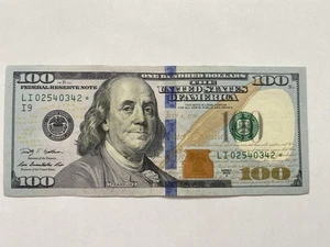 $100 Dollar Bill ⭐*Star Note*⭐ Series 2009A VERY LIGHTLY CIRCULATED - Picture 1 of 8