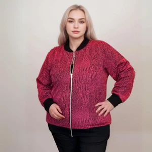 ROCKTHOSECURVES WINE BLACK ZIP UP STRETCHY BOMBER JACKET PLUS SIZE - Picture 1 of 2
