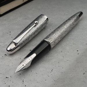 Pilot Custom Sterling Silber TSUMUGI FK5MSTU 18K Rhodium Feder Füllfederhalter - Bild 1 von 8