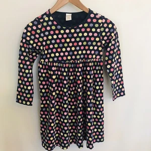 Gymboree Girls Dress Size 7 Long Sleeve Fit & Flare Pink Blue Peppermints Cotton - Picture 1 of 6