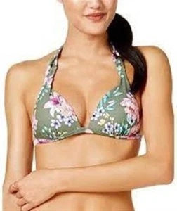 NWOT Hula Honey Tropical Romance S 102665 Green Floral Swim Top #89370 - Picture 1 of 1