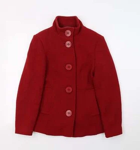 Autonomy Womens Red Overcoat Coat Size 12 Button - Picture 1 of 12