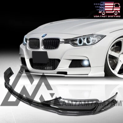 RO Design Carbon Fiber Front Spoiler Lip For 2012-2018 BMW F30 F31 M Sport - Image 1 of 4