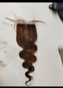 16 inch BRAZILIAN VIRGIN HUMAN HAIR T-PART  CLOSURE BODY WAVE 12A..colour p4/27