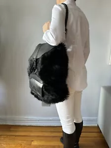 Y-3 YOHJI YAMAMOTO für ADIDAS SCHULTERTASCHE ECHT SCHAFFELL GROSS SCHWARZ NEU - Bild 1 von 23