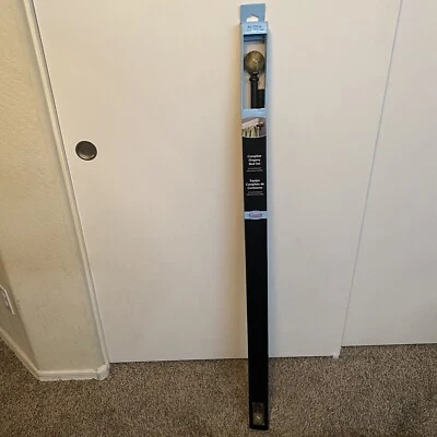 Juego completo de varillas para cortinas Kenney de bolas de mármol, 66 a 120" marrón -3/4” de diámetro-NUEVO Foto 1 de 4