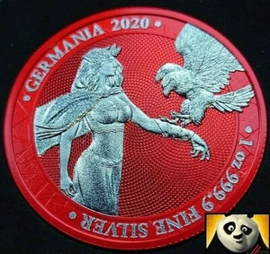 Germania Mint 2020 5 Mark Lady Germania Galvanic Red Space 1oz Silbermünze - Bild 1 von 4