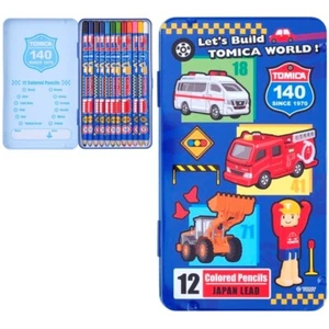 Tomy Tomica Cars 12 Colores Japón Plomo Arte Dibujo Color Lápiz En Caja Lata Estuche - Imagen 1 de 4