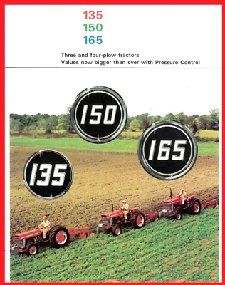 Folleto a color Massey Ferguson MF 135 150 165 tractor gas y diésel 3 y 4 arados Foto 1 de 4