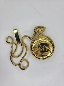 Camel Gold Plated Pocket Watch w/ FOB. 80th Anniversary - Picture 1 of 3