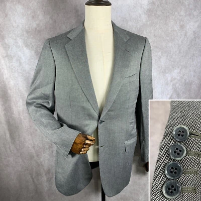 Brioni Nomentano Blazer Jacket Men 40R Gray Sport Coat Surgeon Cuff Rayon Bamboo Foto 1 de 4