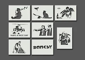Banksy Stencils Part 3 - Reusable Mylar Stencils Art Craft Painting 190 micron - Picture 1 of 9
