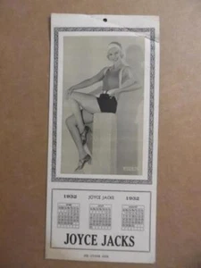 Calendario publicitario Joyce Jacks PinupGirl 1932 Claudia Dell Ziegfield Follies - Imagen 1 de 4