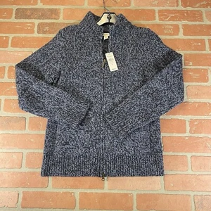 LL Bean Lambs Wool Zip Sweater Women’s Marled Carbon Navy Misses XS $69.95 NWT - Picture 1 of 11