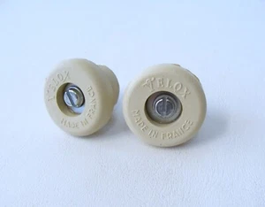 ~ Vintage NOS Pair (2) VELOX Handlebar White Rubber End Plugs - Brevete France ~ - Picture 1 of 4
