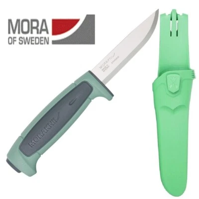 Faca de caça Mora lâmina de aço inoxidável azul-petróleo 546 feita na Suécia - Imagem 1 de 4