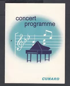 "PROGRAMA DE CONCIERTOS CUNARD RMS CARINTHIA 16 MAYO 1965 5' X 6" - Imagen 1 de 3