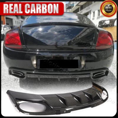 Fits Bentley Continental GT 2012-2016 REAL Carbon Fiber Rear Bumper Diffuser Lip - Imagen 1 de 4