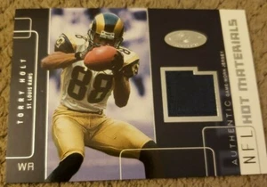 Torry Holt 2002 Fleer Hot Prospects Game Worn Jersey Card St. Louis Rams  - Picture 1 of 3