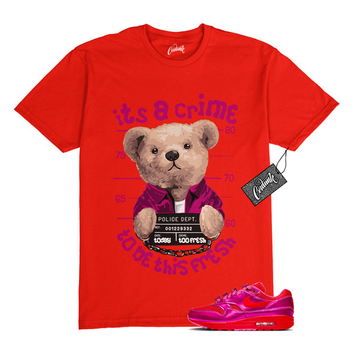 T shirt Air Max 1 PRM San Valentino rosa rossa giocosa abbinata CRIME