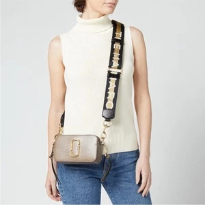 Marc Jacobs Snapshot Camera Bag Cement Tan and Cream Crossbody Bag - Picture 1 of 16