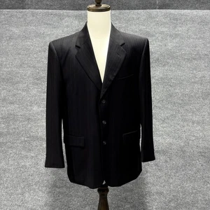 Oleg Cassini Suit Mens 42R Charcoal Pinstripe 2 Piece Wool Cashmere Jacket Pants - Picture 1 of 24