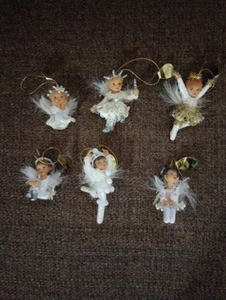 6er Set Ashton Drake Erbstück Schnee Engel Ornamente - Bild 1 von 8