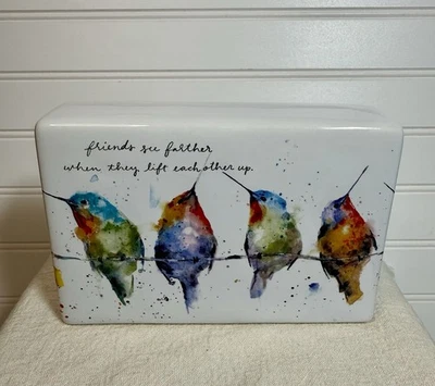 Dean Crouser Demdaco Porcelain Friends Watercolor Hummingbirds Desk Plaque 6”x4” - Image 1 of 4