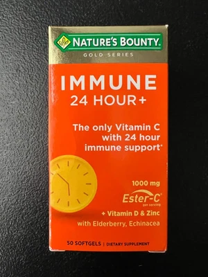 Cápsulas blandas Nature's Bounty Immune 24 horas 1000 mg éster-C vitamina D zinc 50 ct Foto 1 de 4