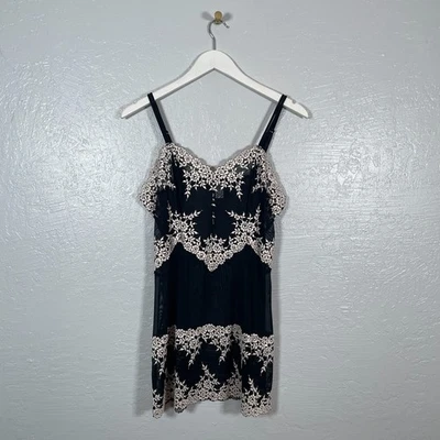 Wacoal Mujeres XL Negro Abrazo Encaje Transparente Chemise Slip Coqueta Femenina Regencia Foto 1 de 4