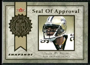 2003 Fleer Snapshot #10 SA Deuce McAllister Seal of Approval Gold #/99 - Picture 1 of 2