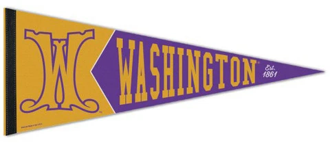 University of WASHINGTON HUSKIES Retro Vintage "W" Style Premium Felt PENNANT Cover
