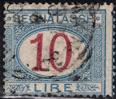 Franqueo Italia 1870-94 10L. usado VF Foto 1 de 2