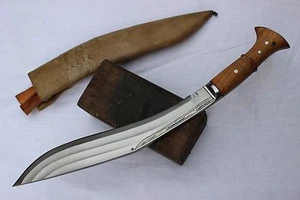 Cuchillo Kukri Full Tang 15" 3 Fullers, hoja de agricultor forjada a mano, cuchillo Nepal Khukuri - Imagen 1 de 1